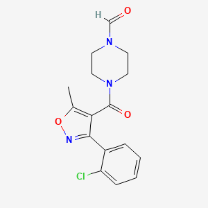 molecular formula C16H16ClN3O3 B2794450 4-[3-(2-氯苯基)-5-甲基-1,2-噁唑-4-羰基]哌嗪-1-甲醛 CAS No. 866152-61-6