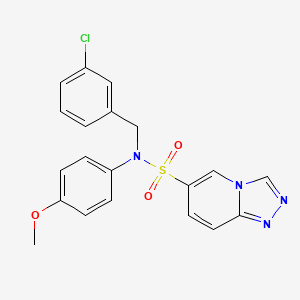 molecular formula C20H17ClN4O3S B2794452 N-(3-氯苄基)-N-(4-甲氧苯基)[1,2,4]三唑[4,3-a]吡啶-6-磺酰胺 CAS No. 1251604-73-5