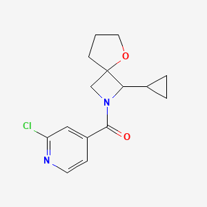 molecular formula C15H17ClN2O2 B2794459 2-(2-Chloropyridine-4-carbonyl)-1-cyclopropyl-5-oxa-2-azaspiro[3.4]octane CAS No. 2094657-92-6