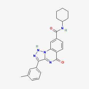 molecular formula C23H23N5O2 B2794461 N-cyclohexyl-3-(3-methylphenyl)-5-oxo-4,5-dihydro[1,2,3]triazolo[1,5-a]quinazoline-8-carboxamide CAS No. 1031594-66-7