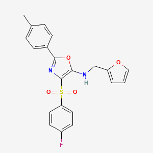 4-(4-fluorophenyl)sulfonyl-N-(furan-2-ylmethyl)-2-(4-methylphenyl)-1,3-oxazol-5-amine