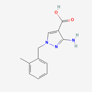 molecular formula C12H13N3O2 B2794465 3-amino-1-(2-methylbenzyl)-1H-pyrazole-4-carboxylic acid CAS No. 1856022-04-2