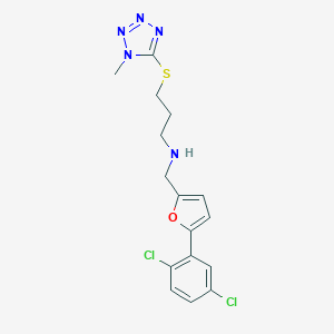 N-{[5-(2,5-dichlorophenyl)furan-2-yl]methyl}-3-[(1-methyl-1H-tetrazol-5-yl)sulfanyl]propan-1-amine
