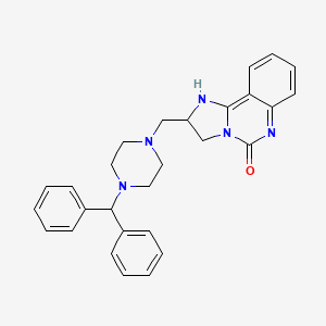 molecular formula C28H29N5O B2794477 2-[(4-benzhydrylpiperazino)methyl]-2,6-dihydroimidazo[1,2-c]quinazolin-5(3H)-one CAS No. 477859-09-9