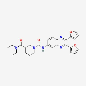 1-N-[2,3-bis(furan-2-yl)quinoxalin-6-yl]-3-N,3-N-diethylpiperidine-1,3-dicarboxamide