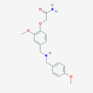 molecular formula C18H22N2O4 B279448 2-(2-Methoxy-4-{[(4-methoxybenzyl)amino]methyl}phenoxy)acetamide 