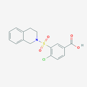molecular formula C16H14ClNO4S B2794481 4-Chloro-3-(1,2,3,4-tetrahydroisoquinoline-2-sulfonyl)benzoic acid CAS No. 380337-05-3