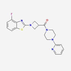 molecular formula C20H20FN5OS B2794493 (1-(4-Fluorobenzo[d]thiazol-2-yl)azetidin-3-yl)(4-(pyridin-2-yl)piperazin-1-yl)methanone CAS No. 1705483-72-2