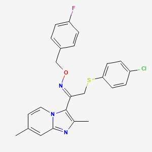 (Z)-{2-[(4-chlorophenyl)sulfanyl]-1-{2,7-dimethylimidazo[1,2-a]pyridin-3-yl}ethylidene}[(4-fluorophenyl)methoxy]amine
