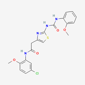 molecular formula C20H19ClN4O4S B2794512 N-(5-chloro-2-methoxyphenyl)-2-(2-(3-(2-methoxyphenyl)ureido)thiazol-4-yl)acetamide CAS No. 897614-04-9