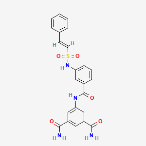 molecular formula C23H20N4O5S B2794522 5-[[3-[[(E)-2-phenylethenyl]sulfonylamino]benzoyl]amino]benzene-1,3-dicarboxamide CAS No. 849119-37-5