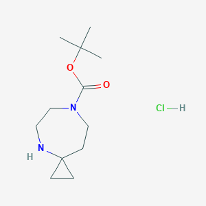 molecular formula C12H23ClN2O2 B2794526 Tert-butyl 4,7-diazaspiro[2.6]nonane-7-carboxylate hcl CAS No. 2305255-22-3