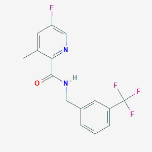 molecular formula C15H12F4N2O B2794530 5-fluoro-3-methyl-N-{[3-(trifluoromethyl)phenyl]methyl}pyridine-2-carboxamide CAS No. 2415527-29-4