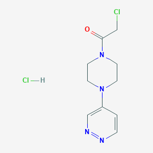 molecular formula C10H14Cl2N4O B2794532 2-Chloro-1-(4-pyridazin-4-ylpiperazin-1-yl)ethanone;hydrochloride CAS No. 2249320-26-9