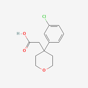 molecular formula C13H15ClO3 B2794539 2-[4-(3-Chlorophenyl)-tetrahydro-2H-pyran-4-yl]acetic acid CAS No. 1225768-54-6