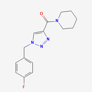 molecular formula C15H17FN4O B2794540 (1-(4-fluorobenzyl)-1H-1,2,3-triazol-4-yl)(piperidin-1-yl)methanone CAS No. 1326893-29-1