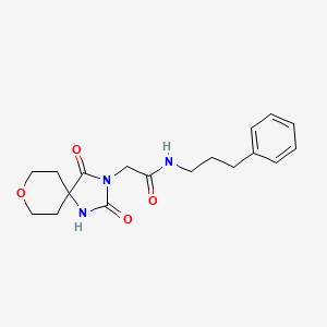 2-(2,4-dioxo-8-oxa-1,3-diazaspiro[4.5]dec-3-yl)-N-(3-phenylpropyl)acetamide