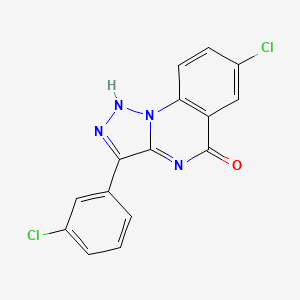 molecular formula C15H8Cl2N4O B2794548 7-chloro-3-(3-chlorophenyl)[1,2,3]triazolo[1,5-a]quinazolin-5(4H)-one CAS No. 899976-93-3