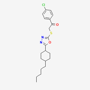 1-(4-Chlorophenyl)-2-{[5-(4-pentylcyclohexyl)-1,3,4-oxadiazol-2-yl]sulfanyl}-1-ethanone