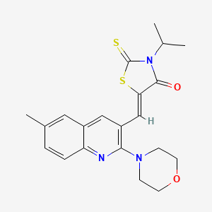 molecular formula C21H23N3O2S2 B2794554 (Z)-3-异丙基-5-((6-甲基-2-吗啉基喹啉-3-基)甲亚)-2-噻唑硫酮-4-酮 CAS No. 886171-68-2