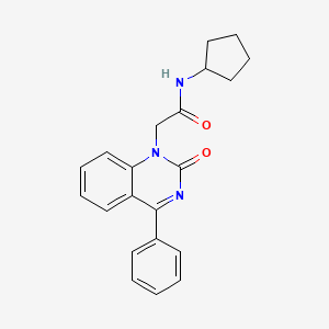 molecular formula C21H21N3O2 B2794561 N-cyclopentyl-2-(2-oxo-4-phenylquinazolin-1(2H)-yl)acetamide CAS No. 932320-99-5