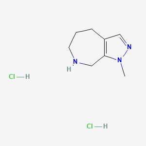 molecular formula C8H15Cl2N3 B2794567 1-Methyl-5,6,7,8-tetrahydro-4H-pyrazolo[3,4-c]azepine;dihydrochloride CAS No. 2287344-96-9