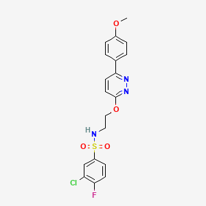 molecular formula C19H17ClFN3O4S B2794575 3-chloro-4-fluoro-N-(2-((6-(4-methoxyphenyl)pyridazin-3-yl)oxy)ethyl)benzenesulfonamide CAS No. 1005296-06-9