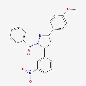 1-benzoyl-3-(4-methoxyphenyl)-5-(3-nitrophenyl)-4,5-dihydro-1H-pyrazole