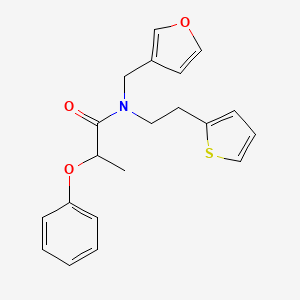 molecular formula C20H21NO3S B2794583 N-(呋喃-3-基甲基)-2-苯氧基-N-(2-(噻吩-2-基)乙基)丙酰胺 CAS No. 1421499-05-9