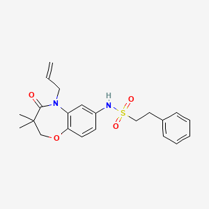 N-(5-allyl-3,3-dimethyl-4-oxo-2,3,4,5-tetrahydrobenzo[b][1,4]oxazepin-7-yl)-2-phenylethanesulfonamide