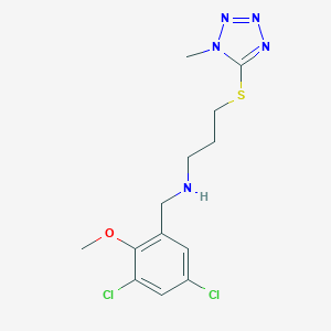 molecular formula C13H17Cl2N5OS B279460 N-(3,5-dichloro-2-methoxybenzyl)-3-[(1-methyl-1H-tetrazol-5-yl)sulfanyl]propan-1-amine 