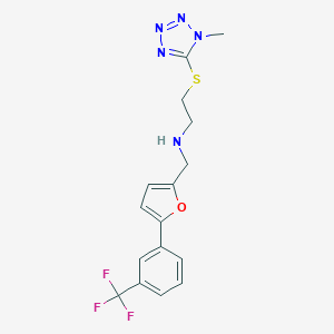 molecular formula C16H16F3N5OS B279462 2-[(1-methyl-1H-tetraazol-5-yl)sulfanyl]-N-({5-[3-(trifluoromethyl)phenyl]-2-furyl}methyl)ethanamine 