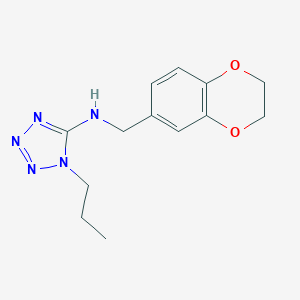 molecular formula C13H17N5O2 B279464 N-(2,3-dihydro-1,4-benzodioxin-6-ylmethyl)-1-propyl-1H-tetrazol-5-amine 