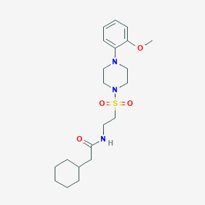 molecular formula C21H33N3O4S B2794641 2-环己基-N-(2-((4-(2-甲氧基苯基)哌嗪-1-基)磺酰基)乙基)乙酰胺 CAS No. 897610-99-0