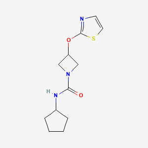 molecular formula C12H17N3O2S B2794654 N-cyclopentyl-3-(thiazol-2-yloxy)azetidine-1-carboxamide CAS No. 1797905-31-7
