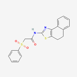 molecular formula C19H16N2O3S2 B2794655 N-(4,5-dihydronaphtho[1,2-d]thiazol-2-yl)-2-(phenylsulfonyl)acetamide CAS No. 895454-98-5