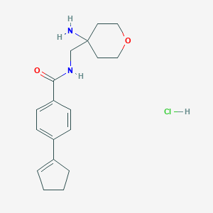 B2794658 N-[(4-Aminooxan-4-yl)methyl]-4-(cyclopenten-1-yl)benzamide;hydrochloride CAS No. 2418669-88-0