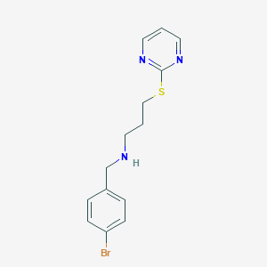 molecular formula C14H16BrN3S B279466 N-(4-bromobenzyl)-3-(pyrimidin-2-ylsulfanyl)propan-1-amine 