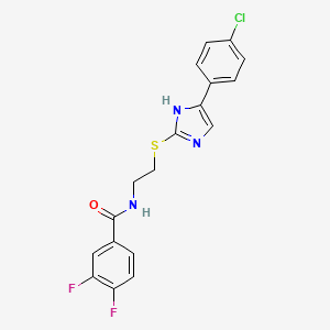 molecular formula C18H14ClF2N3OS B2794662 N-(2-((5-(4-chlorophenyl)-1H-imidazol-2-yl)thio)ethyl)-3,4-difluorobenzamide CAS No. 897457-13-5