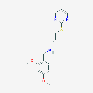 molecular formula C16H21N3O2S B279467 N-(2,4-dimethoxybenzyl)-N-[3-(2-pyrimidinylsulfanyl)propyl]amine 