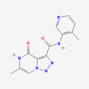 molecular formula C13H12N6O2 B2794672 6-methyl-N-(4-methylpyridin-3-yl)-4-oxo-4,5-dihydro-[1,2,3]triazolo[1,5-a]pyrazine-3-carboxamide CAS No. 1795192-19-6