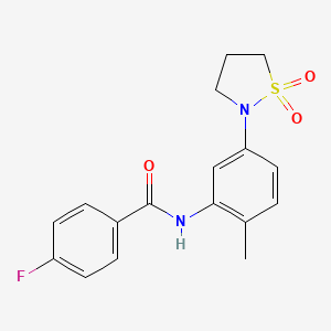 molecular formula C17H17FN2O3S B2794674 N-(5-(1,1-dioxidoisothiazolidin-2-yl)-2-methylphenyl)-4-fluorobenzamide CAS No. 941975-24-2