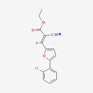 molecular formula C16H12ClNO3 B2794679 ethyl (2E)-3-[5-(2-chlorophenyl)furan-2-yl]-2-cyanoprop-2-enoate CAS No. 85460-06-6
