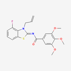 molecular formula C20H19FN2O4S B2794692 (Z)-N-(3-allyl-4-fluorobenzo[d]thiazol-2(3H)-ylidene)-3,4,5-trimethoxybenzamide CAS No. 1005963-61-0