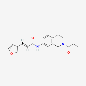 molecular formula C19H20N2O3 B2794693 (E)-3-(furan-3-yl)-N-(2-propionyl-1,2,3,4-tetrahydroisoquinolin-7-yl)acrylamide CAS No. 1798423-17-2