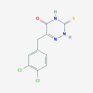 molecular formula C10H7Cl2N3OS B2794697 6-[(3,4-dichlorophenyl)methyl]-3-sulfanylidene-2H-1,2,4-triazin-5-one CAS No. 571150-97-5