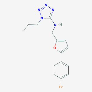 molecular formula C15H16BrN5O B279470 N-{[5-(4-bromophenyl)-2-furyl]methyl}-1-propyl-1H-tetrazol-5-amine 