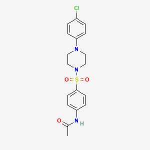 molecular formula C18H20ClN3O3S B2794709 N-[4-[4-(4-chlorophenyl)piperazin-1-yl]sulfonylphenyl]acetamide CAS No. 445252-20-0