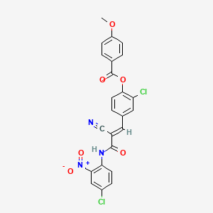 molecular formula C24H15Cl2N3O6 B2794715 [2-chloro-4-[(E)-3-(4-chloro-2-nitroanilino)-2-cyano-3-oxoprop-1-enyl]phenyl] 4-methoxybenzoate CAS No. 522657-54-1