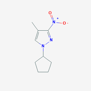 molecular formula C9H13N3O2 B2794718 1-cyclopentyl-4-methyl-3-nitro-1H-pyrazole CAS No. 1262865-30-4